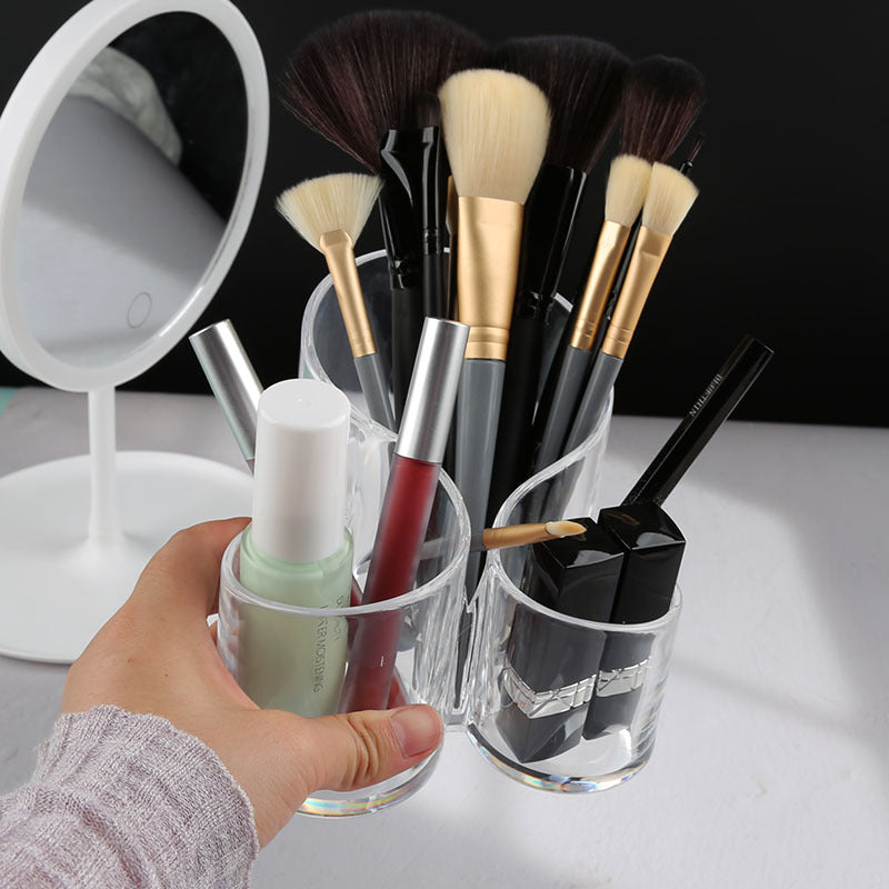 3 Compartments Transparent Acrylic Cosmetic Organizer