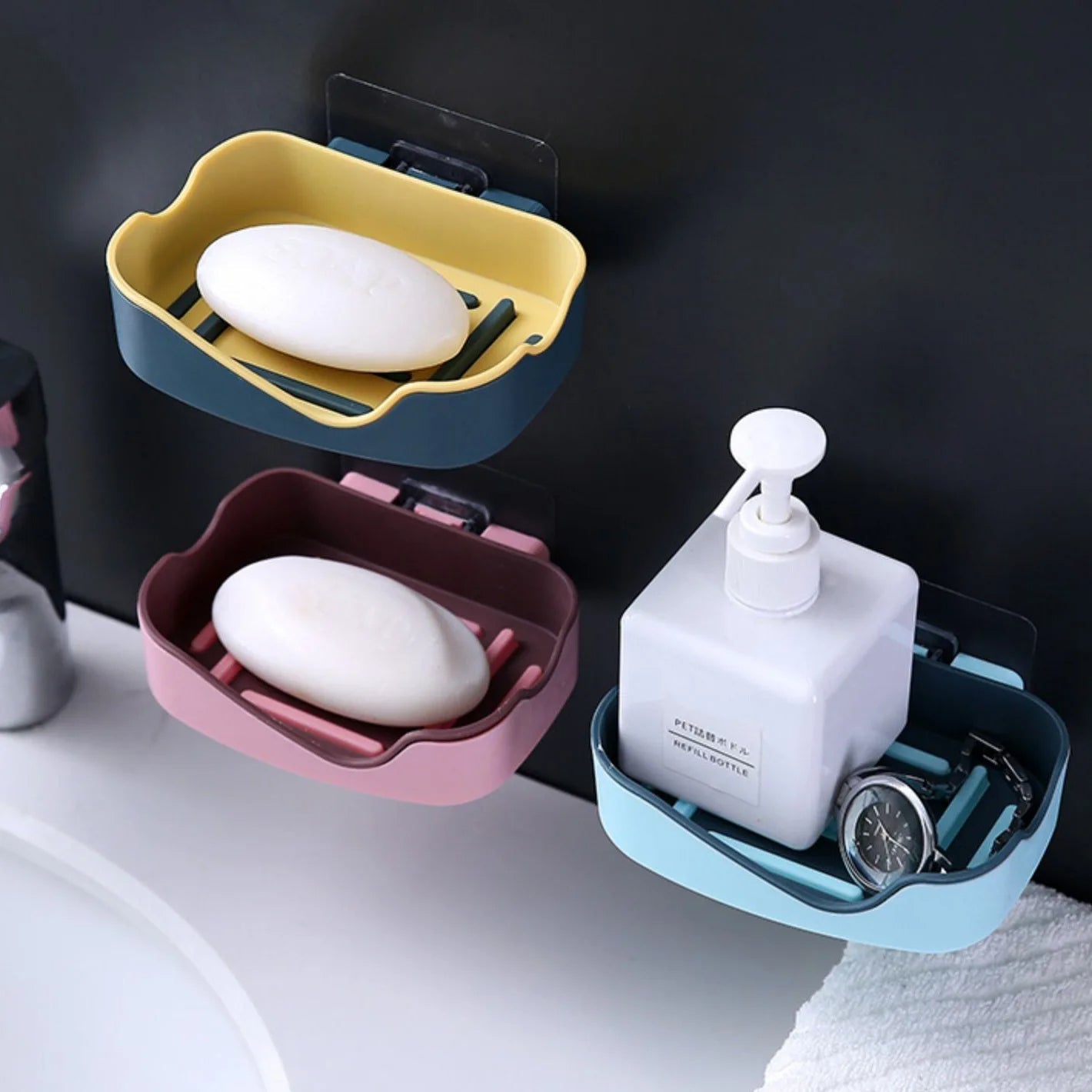 1Pc Double Layer Drain Soap Holder Regula